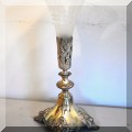 S49. Silverplate and glass vase. 